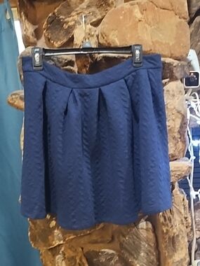 Connection 18 Navy Quilted A-Line Skirt
